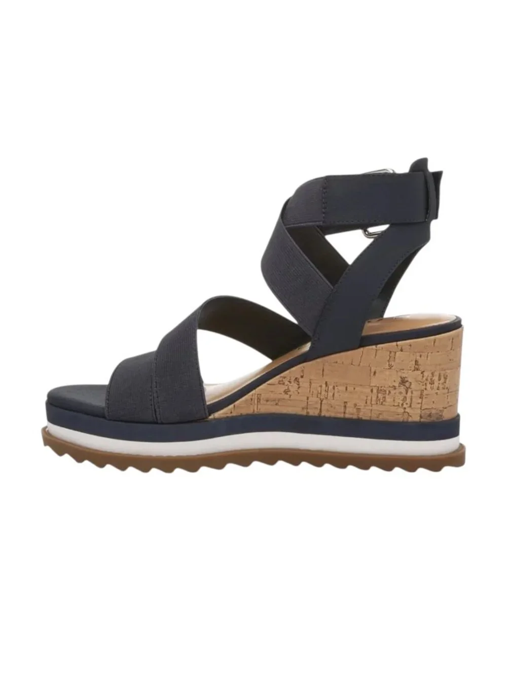 Unisa Souler Cork Wedge Heel Sandals Navy Blue Womens 7.5 M Strappy Platform